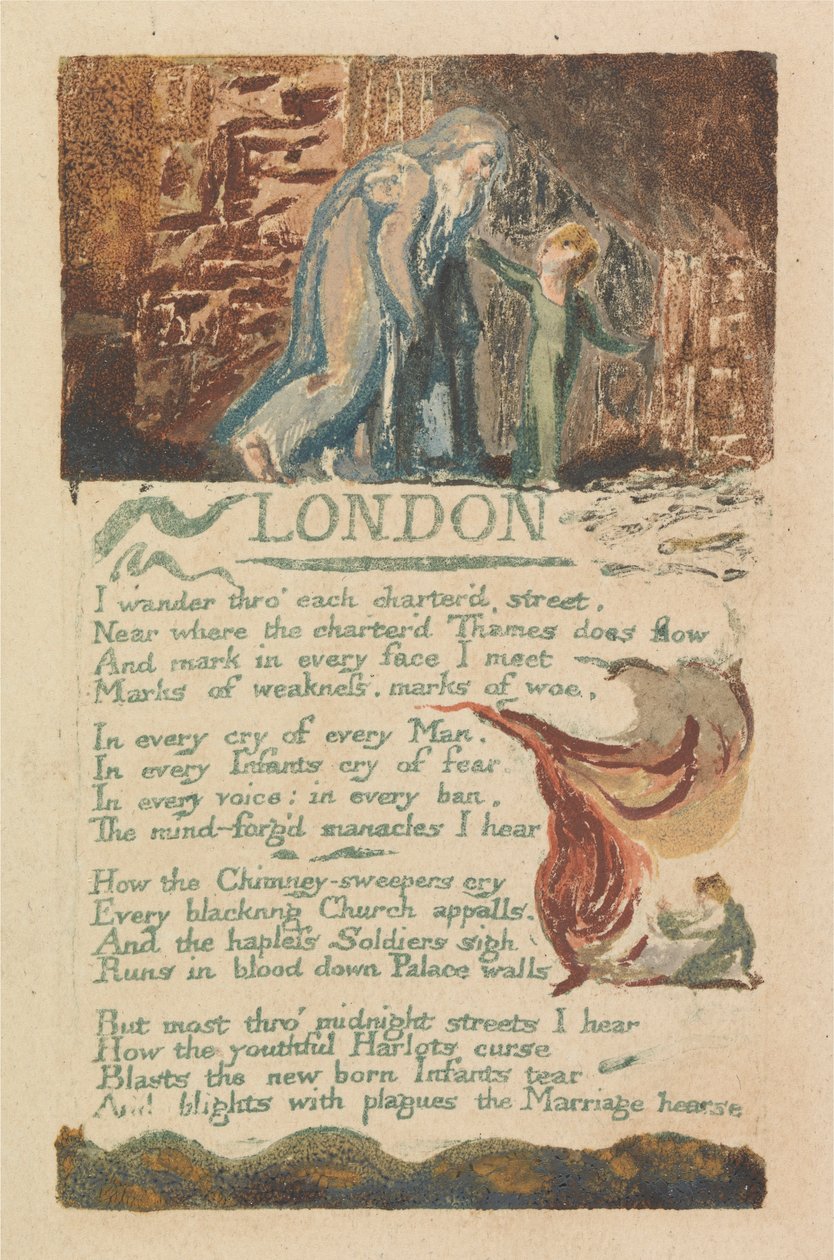 Songs of Inocence and of Experience, 39. tábla, "London" (Bentley 46) alkotó: William Blake