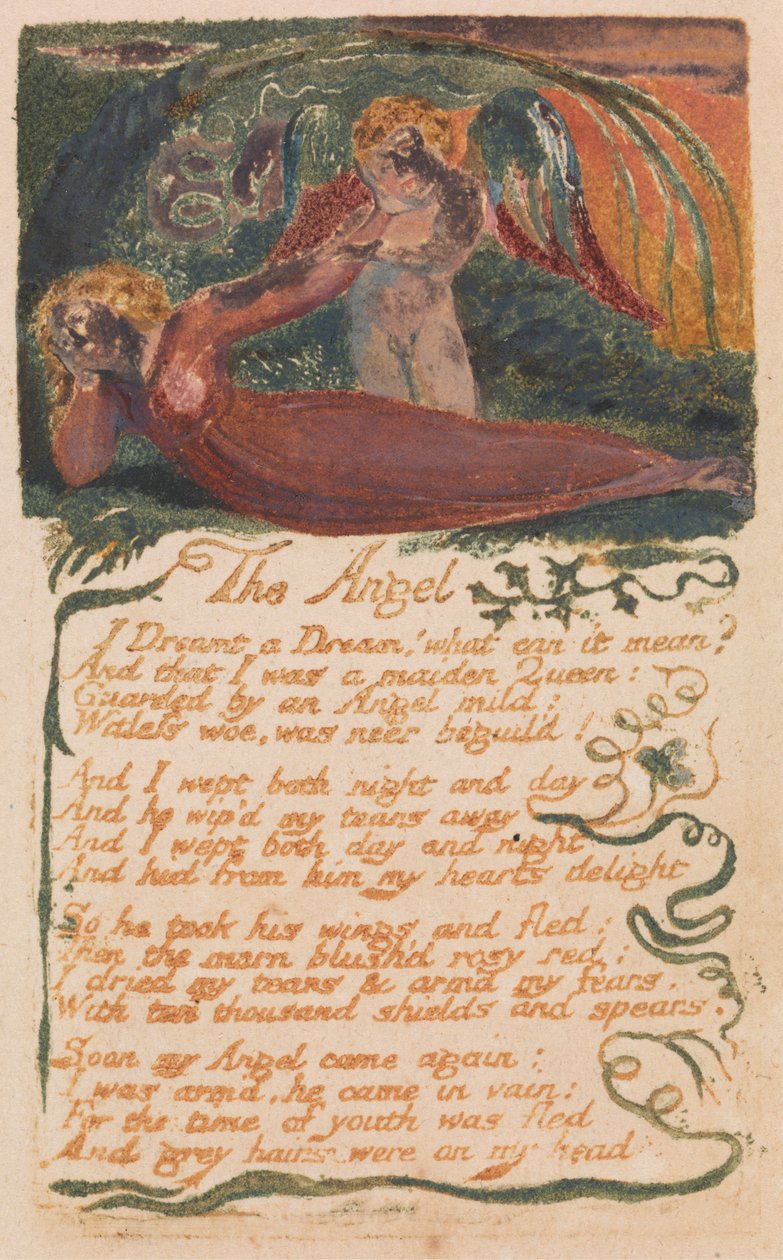Songs of Inocence and of Experience, 40. tábla, "The Angel" (Bentley 41) alkotó: William Blake