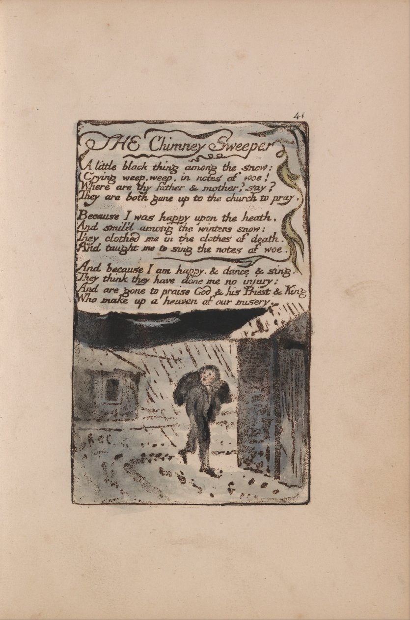 Songs of Inocence and of Experience, 41. tányér, A kéményseprő (Bentley 37) alkotó: William Blake