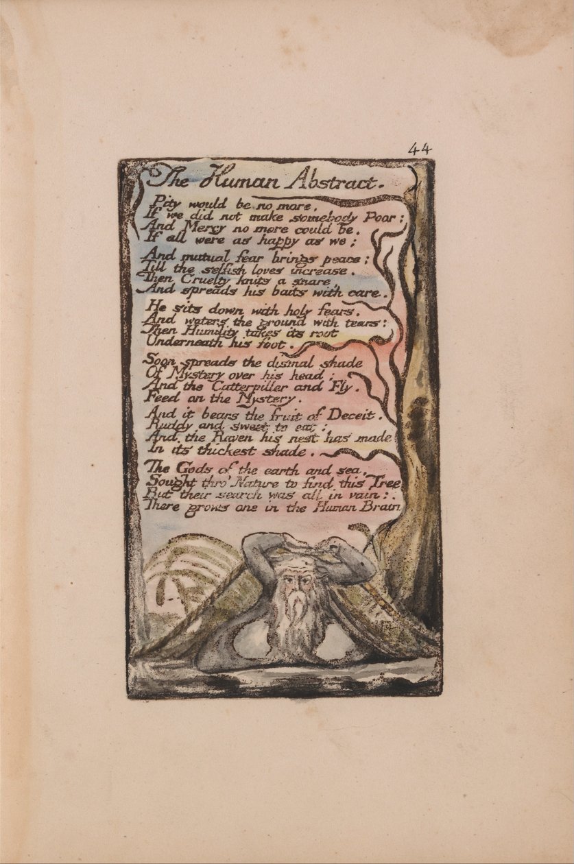 Songs of Inocence and of Experience, 44. tábla, The Human Abstract (Bentley 47) alkotó: William Blake