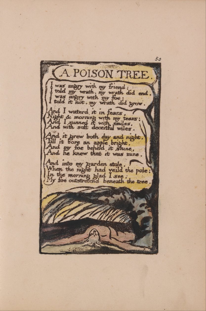 Songs of Inocence and of Experience, 50. tábla, Egy méregfa (Bentley 49) alkotó: William Blake
