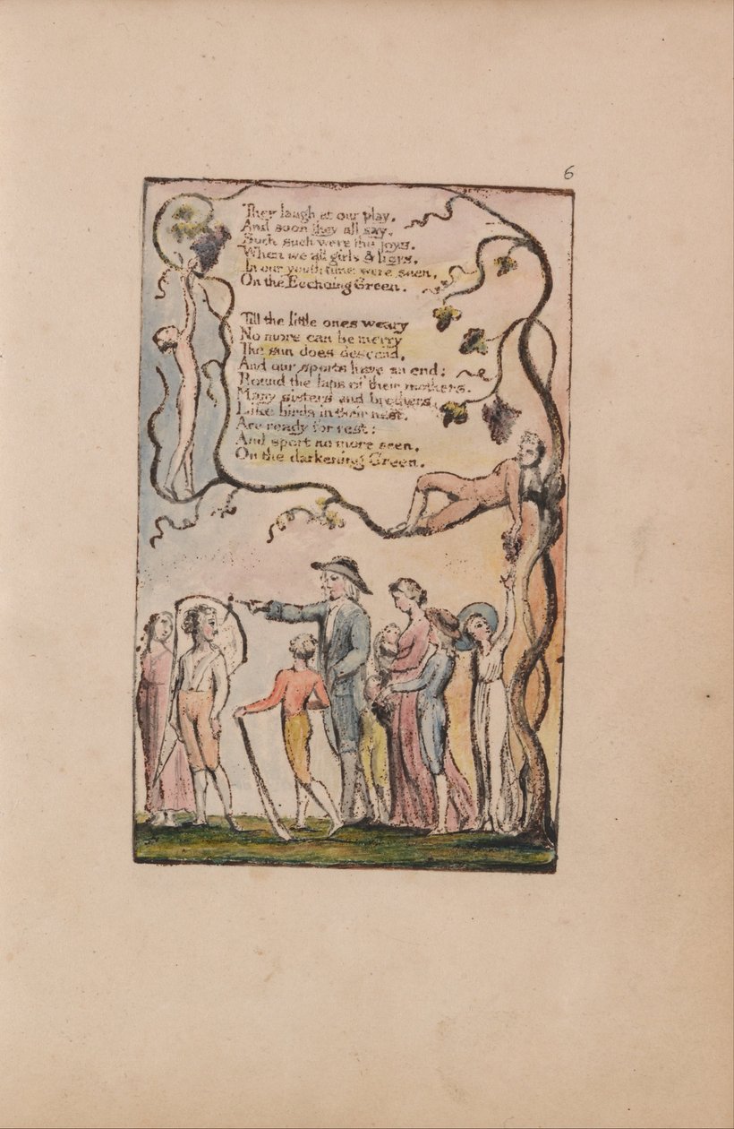 Az ártatlanság és a tapasztalat dalai, 6. lemez, A visszhangzó zöld (Bentley 7) alkotó: William Blake