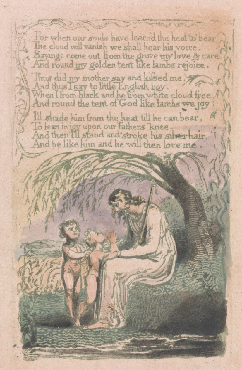 Songs of Inocence and of Experience, 6. tábla, "The Little Black Boy" (Bentley 10) alkotó: William Blake