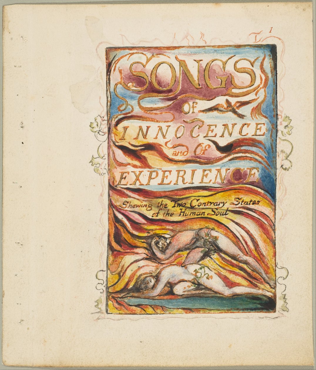 Dalok az ártatlanságról és a tapasztalatról, Az emberi lélek két ellentétes állapotának bemutatása..., kb. 1825. alkotó: William Blake