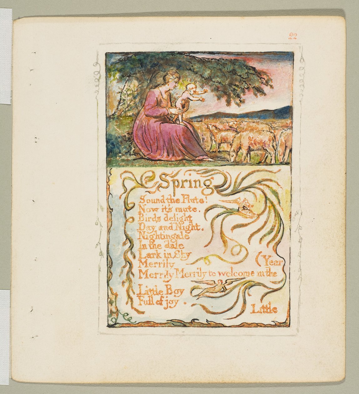 Az ártatlanság és az élmény dalai: Tavasz, kb. 1825. alkotó: William Blake