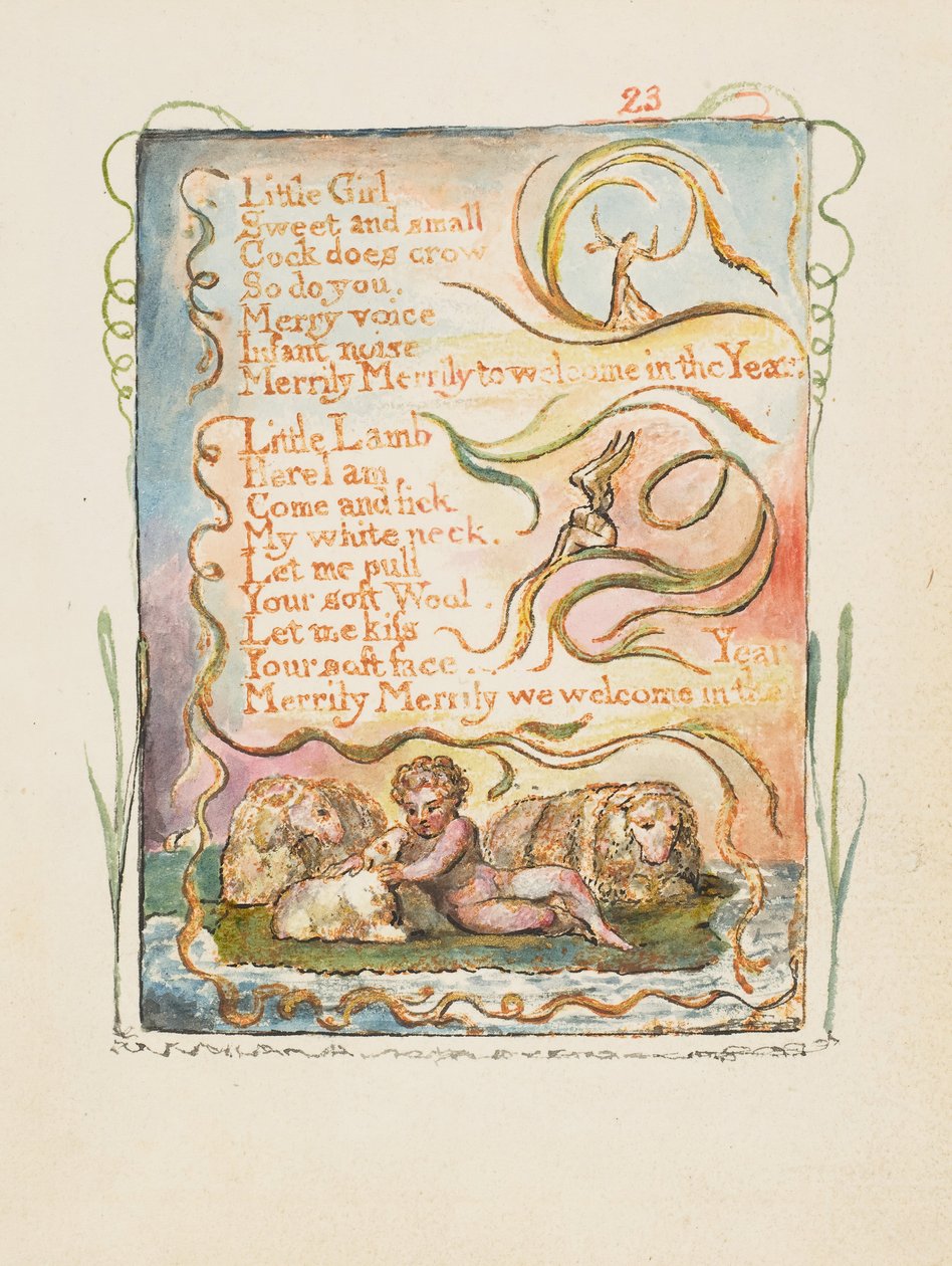 Az ártatlanság és az élmény dalai: Tavaszi második lemez: Little Girl, kb. 1825. alkotó: William Blake