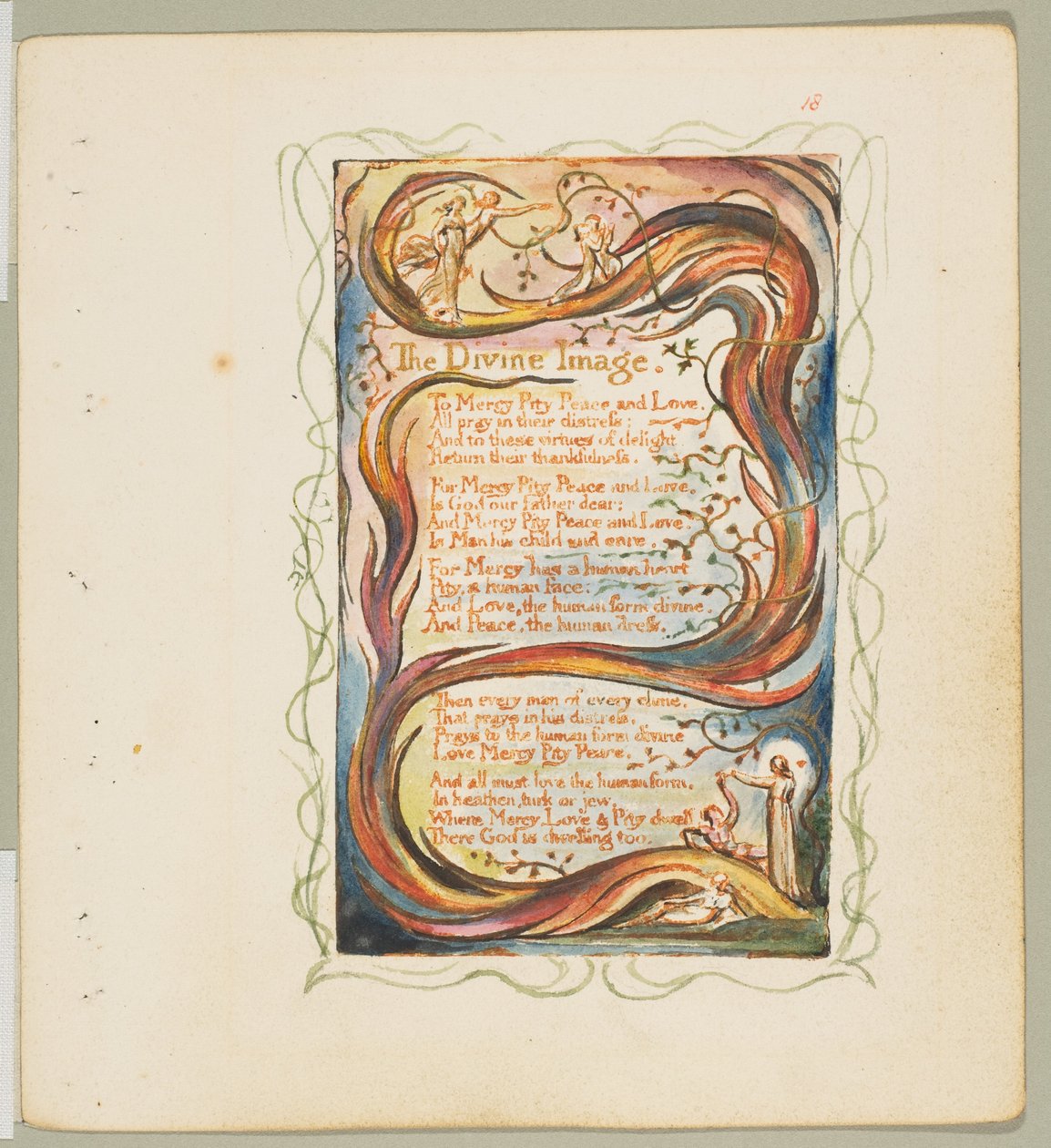 Az ártatlanság és a tapasztalat énekei: Az isteni kép, kb. 1825. alkotó: William Blake