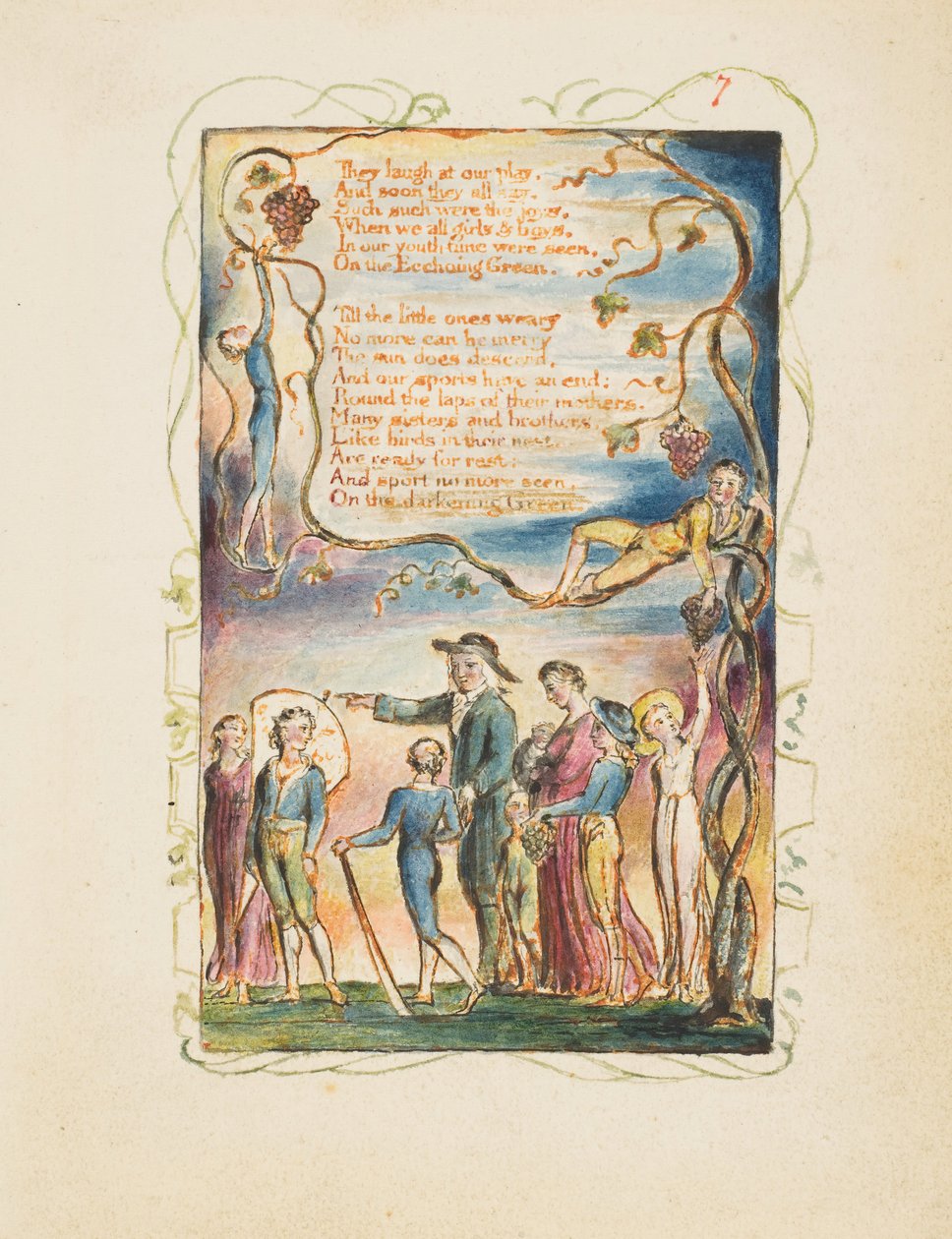 Songs of Inocence and of Experience: The Ecchoing Green második lemez, kb. 1825. alkotó: William Blake
