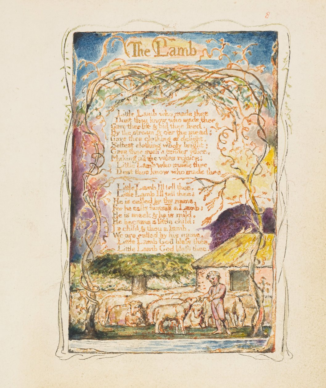 Az ártatlanság és az élmény dalai: A bárány, kb. 1825. alkotó: William Blake