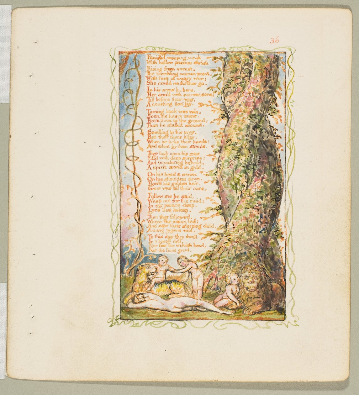 Az ártatlanság és az élmény dalai: A kislány megtalálta a második lemezt, kb. 1825. alkotó: William Blake