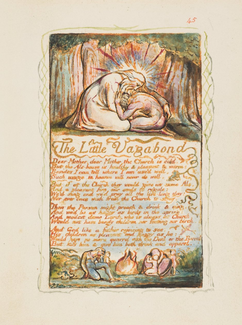 Az ártatlanság és az élmény dalai: A kis vagabond, kb. 1825. alkotó: William Blake