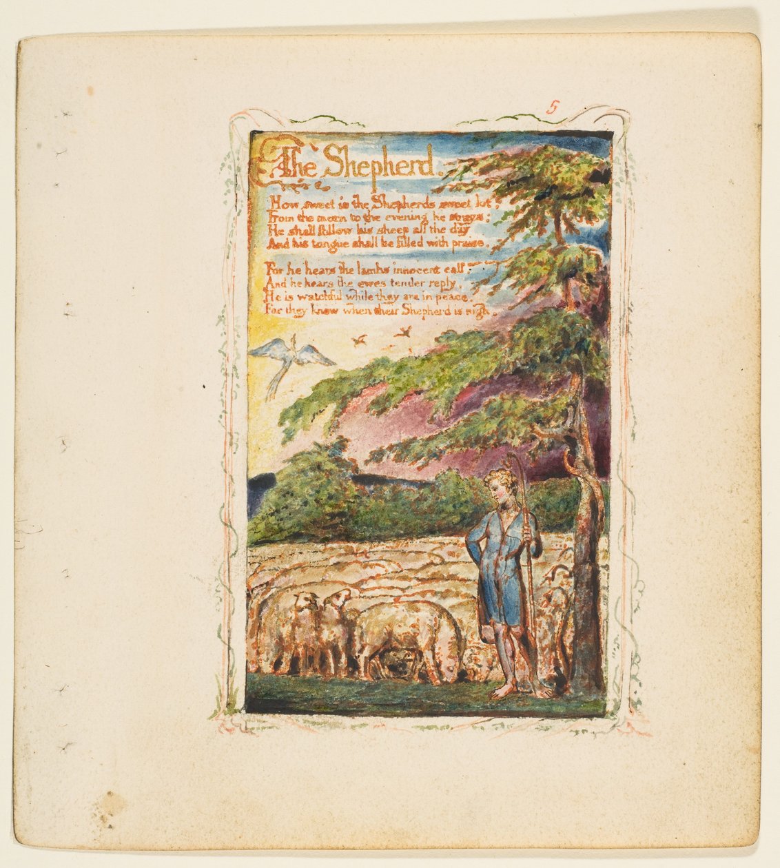 Az ártatlanság és az élmény dalai: A pásztor, kb. 1825. alkotó: William Blake