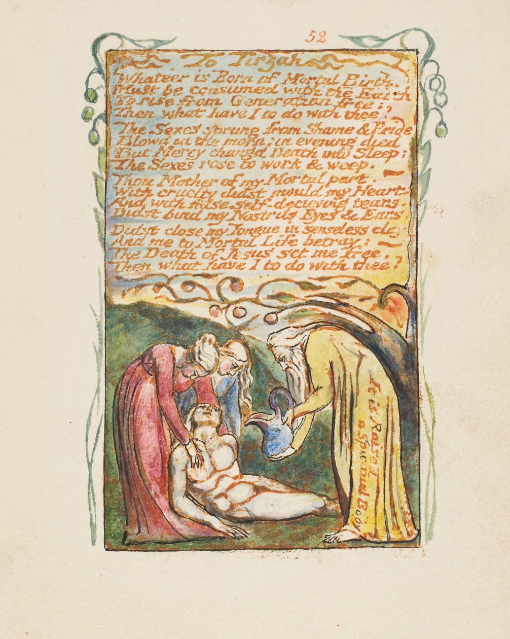 Az ártatlanság és az élmény dalai: Tirzahhoz, kb. 1825. alkotó: William Blake