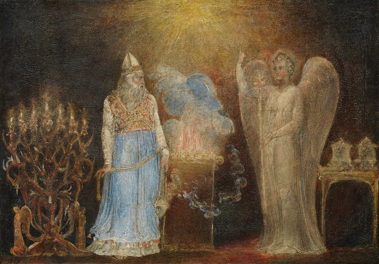Zakariásnak megjelenő angyal, 1799-1800. alkotó: William Blake