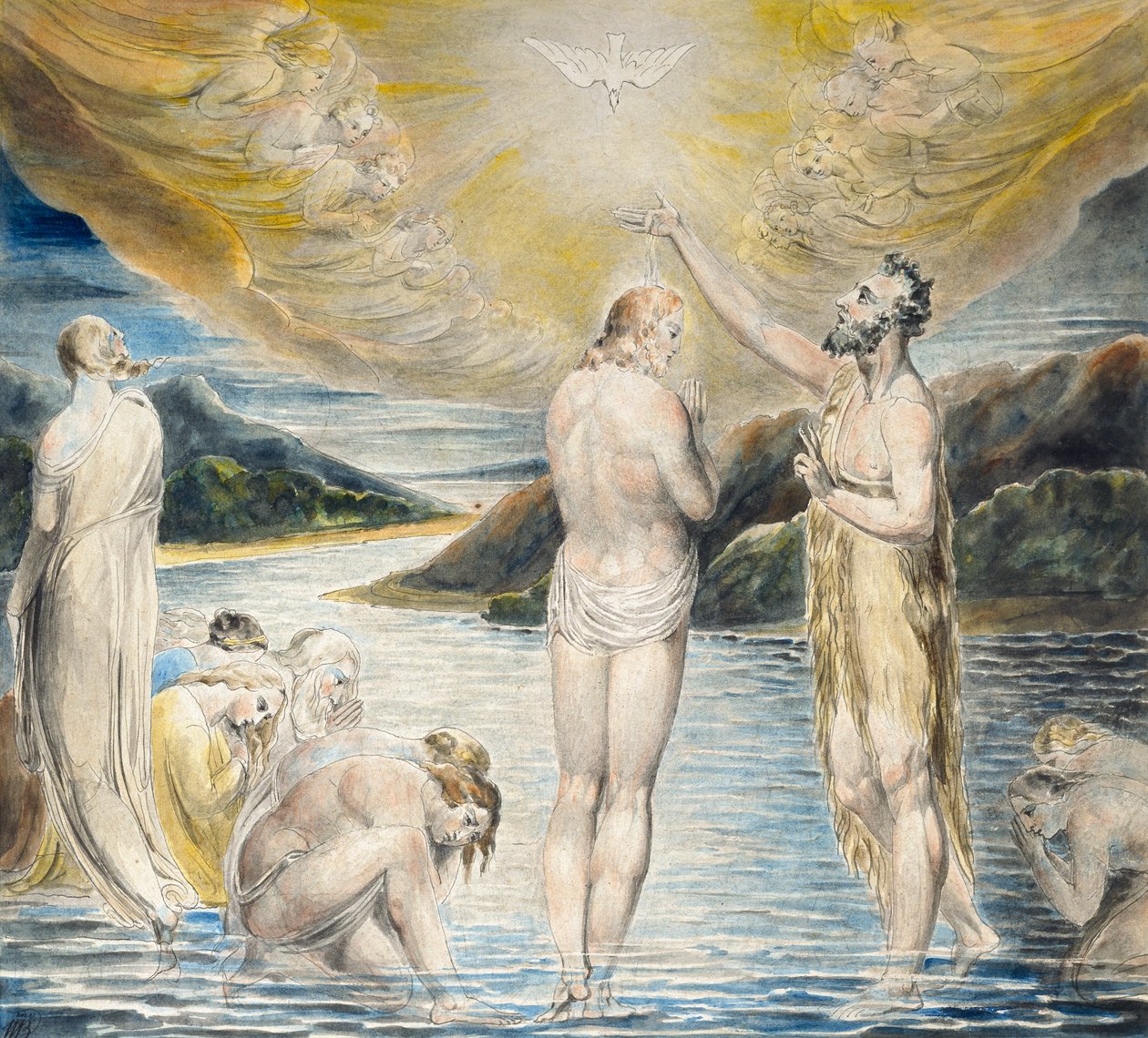 Krisztus megkeresztelkedése, 1803 alkotó: William Blake