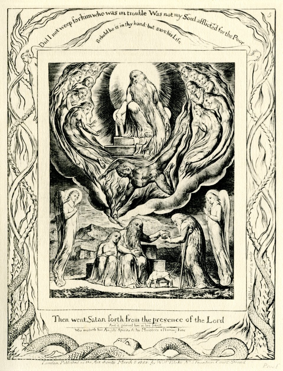 Jób könyve 2:7 William Blake illusztrálásával alkotó: William Blake