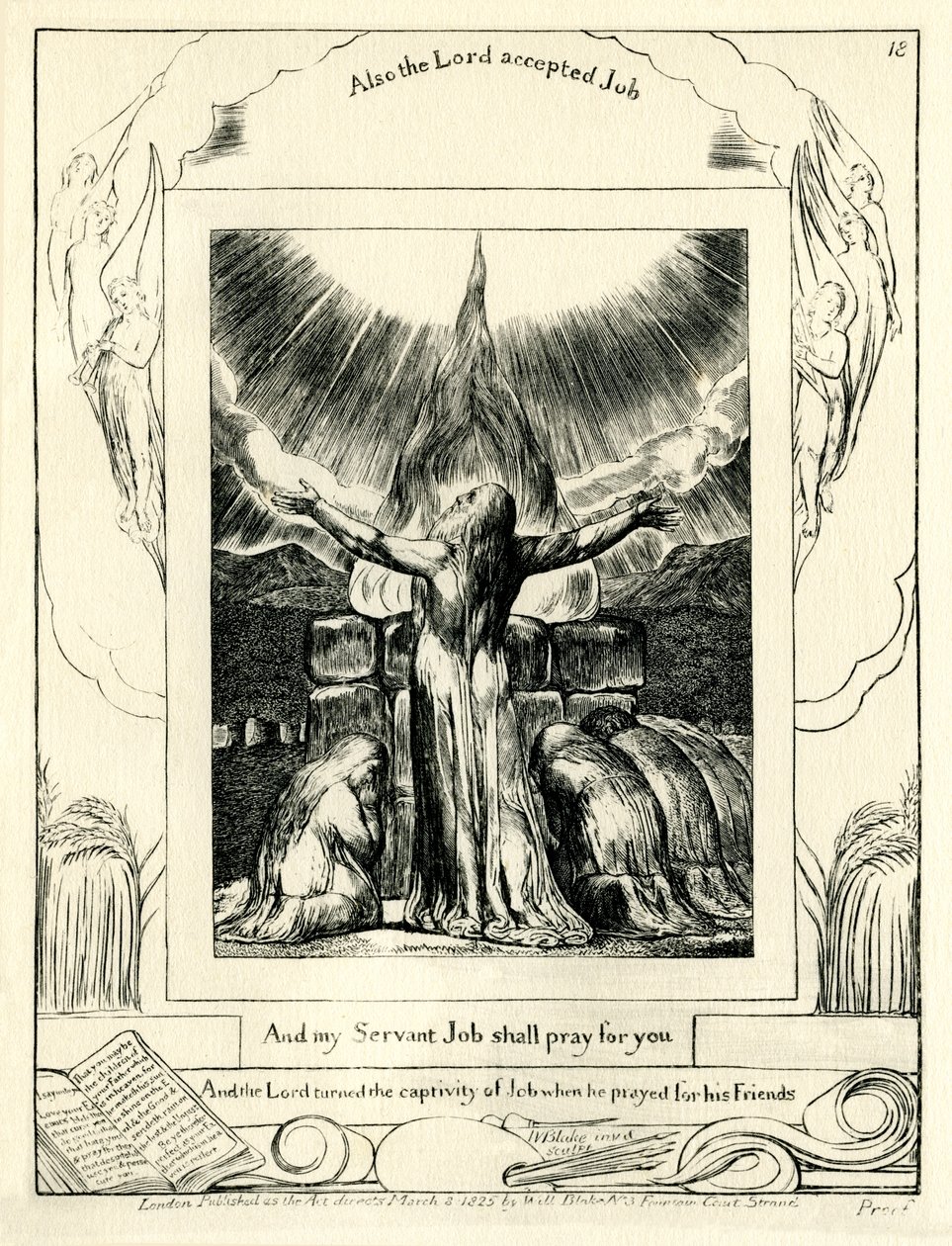Jób könyve 42:8, William Blake illusztrálta alkotó: William Blake