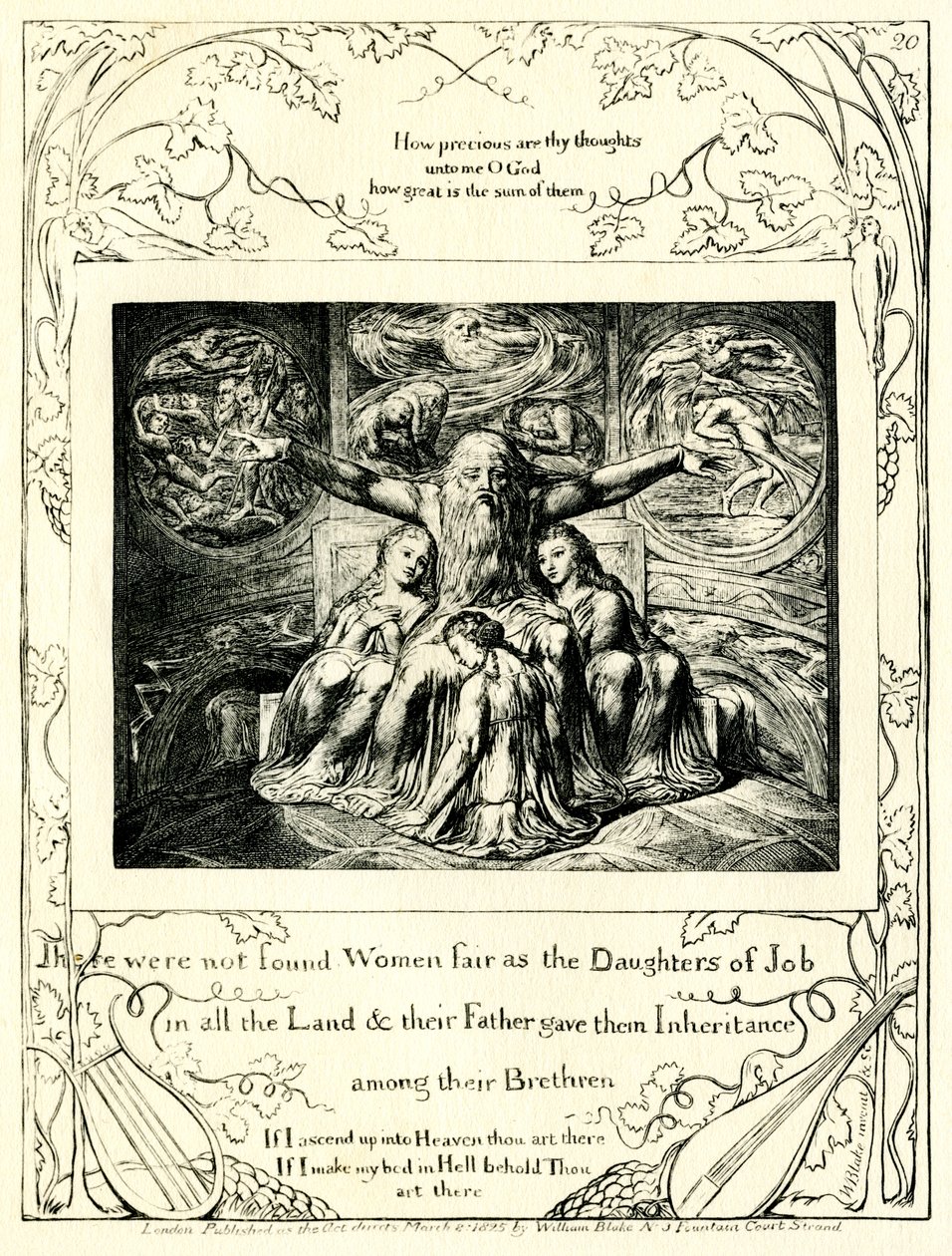 Jób könyve 42:15 William Blake illusztrálásával alkotó: William Blake