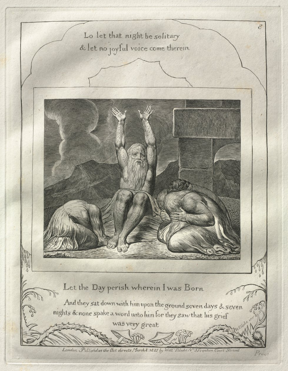 Jób könyve: 8. sz., Vesszen el az a nap, amelyen születtem alkotó: William Blake