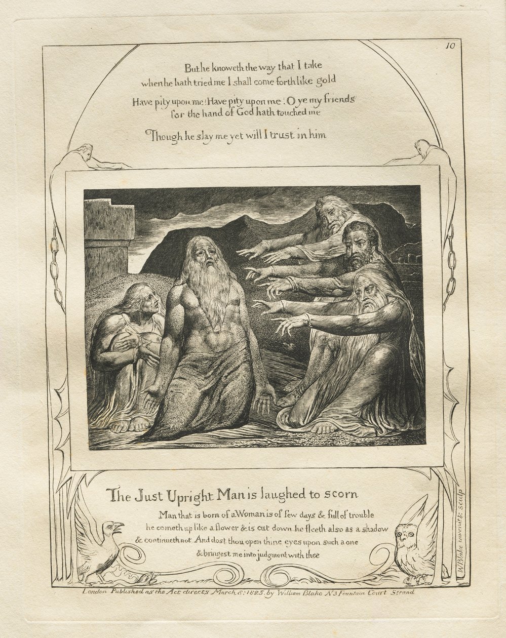 Jób könyve: Pl. 10, Az igazságos embert megvetik alkotó: William Blake