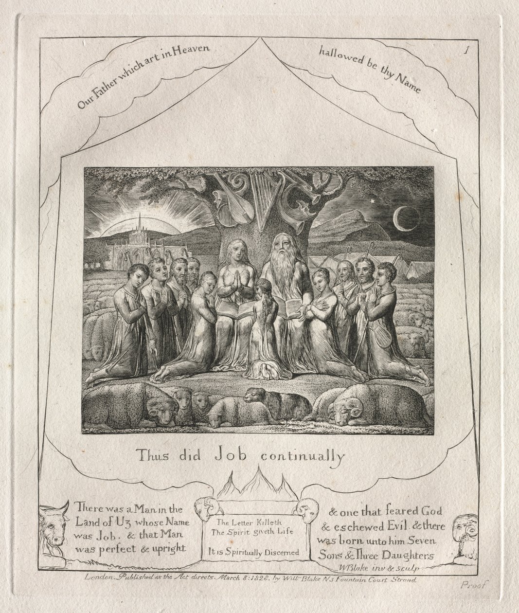 Jób könyve: Pl. 1, Így tett Jób folyamatosan alkotó: William Blake