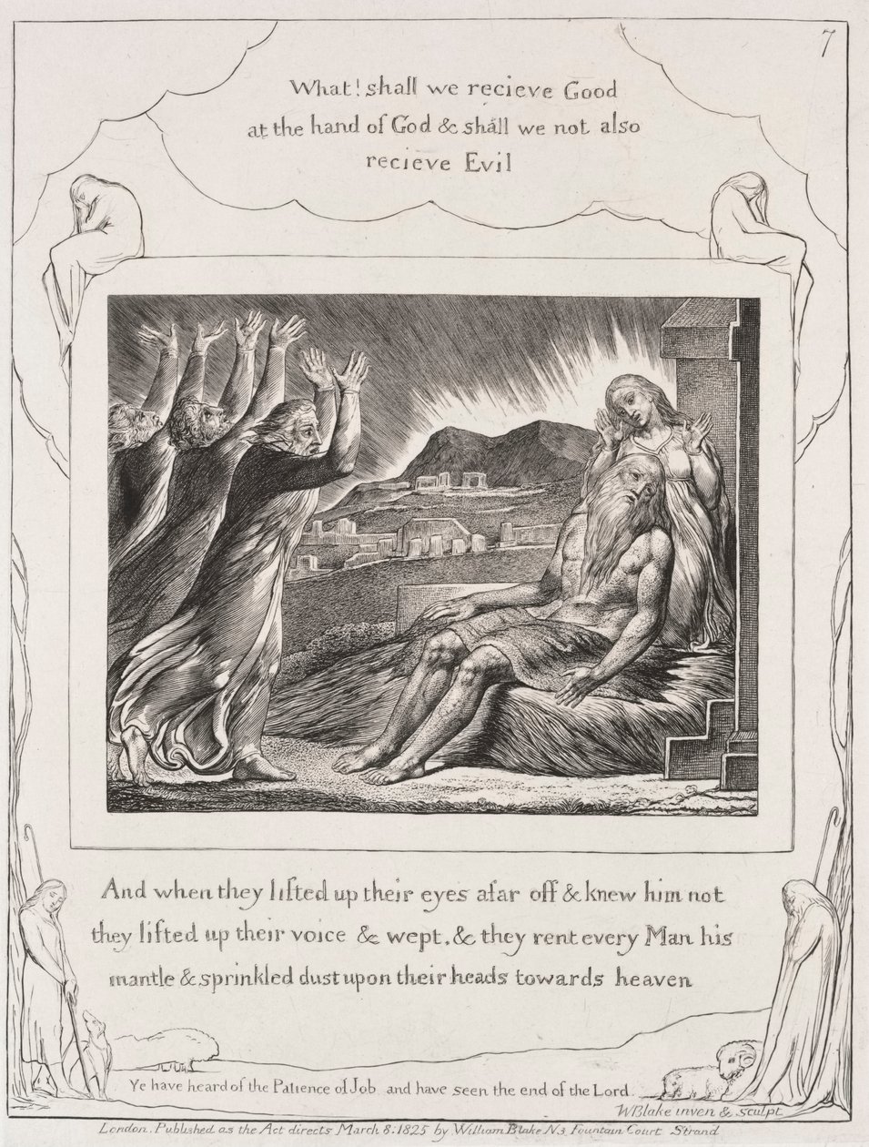Jób könyve: Pl. 7, És amikor felemelték szemeiket alkotó: William Blake