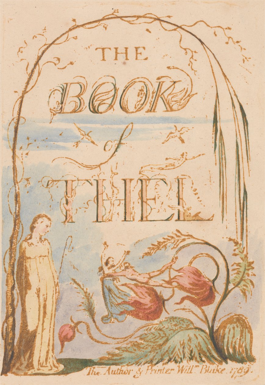 Thel könyve, 2. tábla, címlap alkotó: William Blake