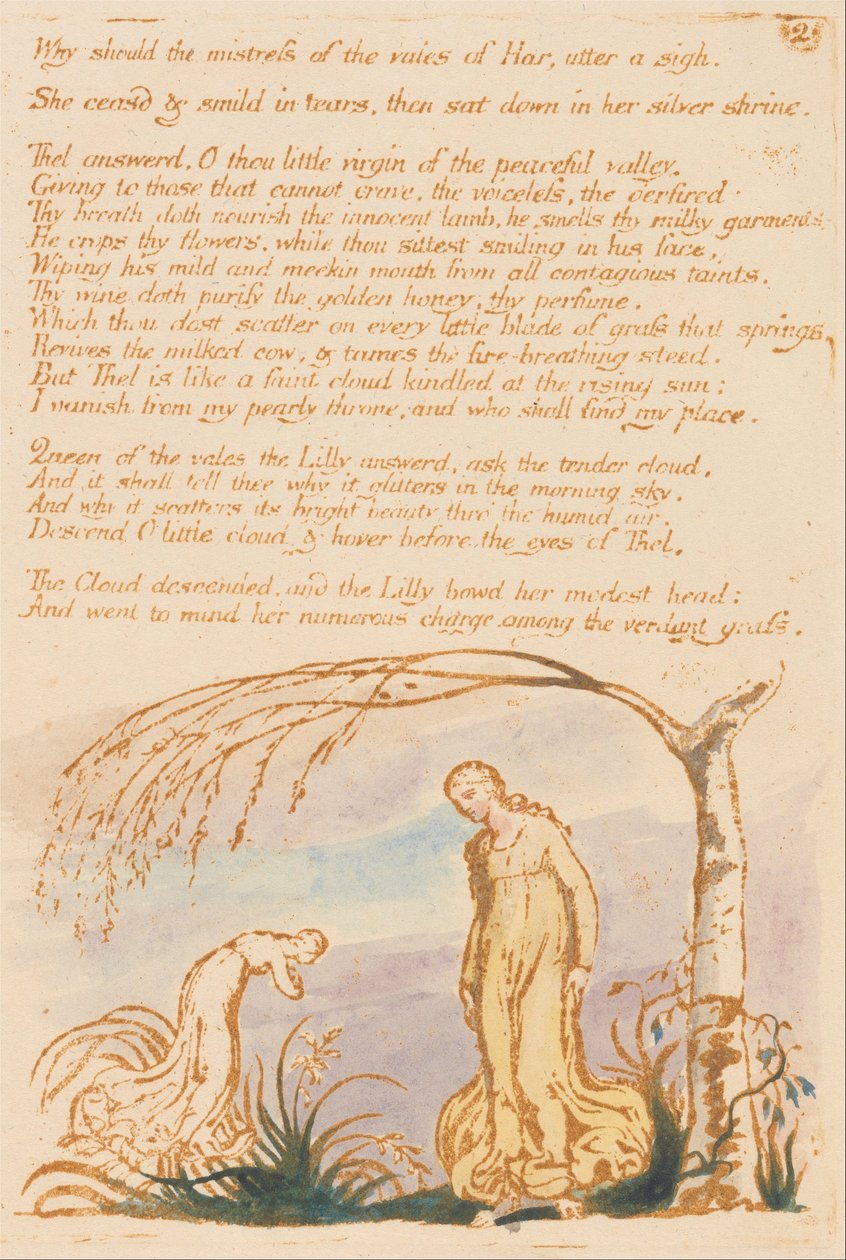 Thel könyve, 4. tábla, Miért kellene az úrnőnek? . . . alkotó: William Blake