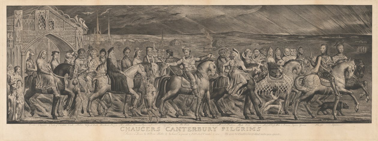 A canterburyi zarándokok, 1810. alkotó: William Blake