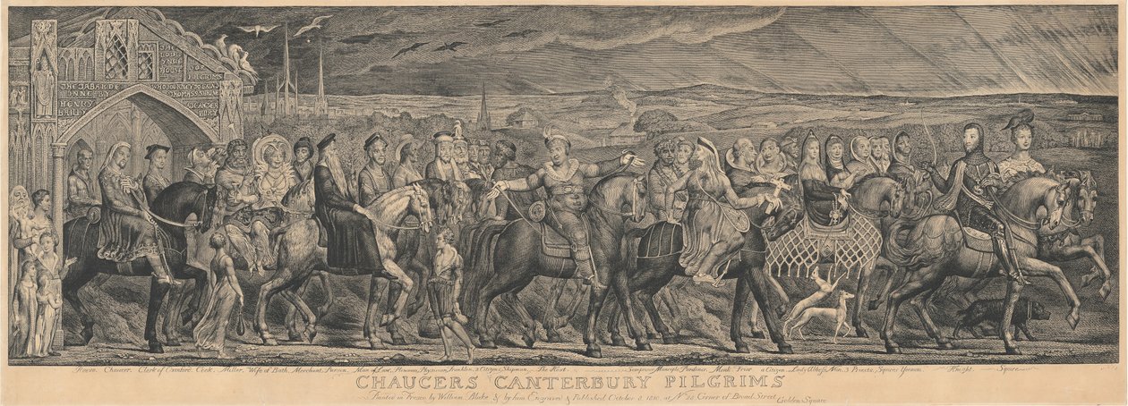 A canterburyi zarándokok, 1810. alkotó: William Blake