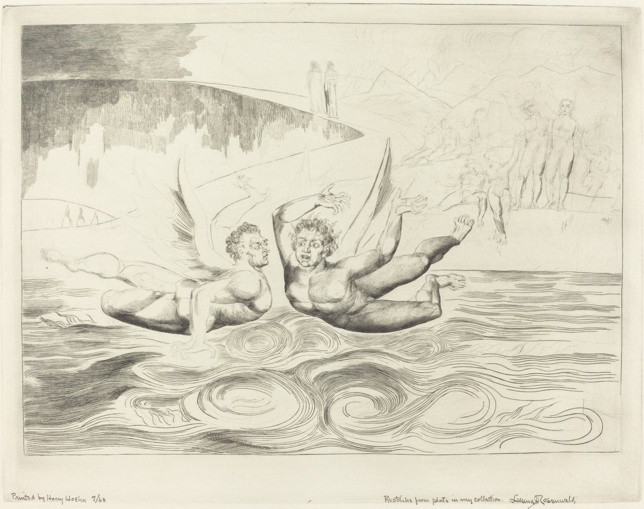 A korrupt tisztviselők köre, Az egymást marasztaló ördögök, 1827. alkotó: William Blake
