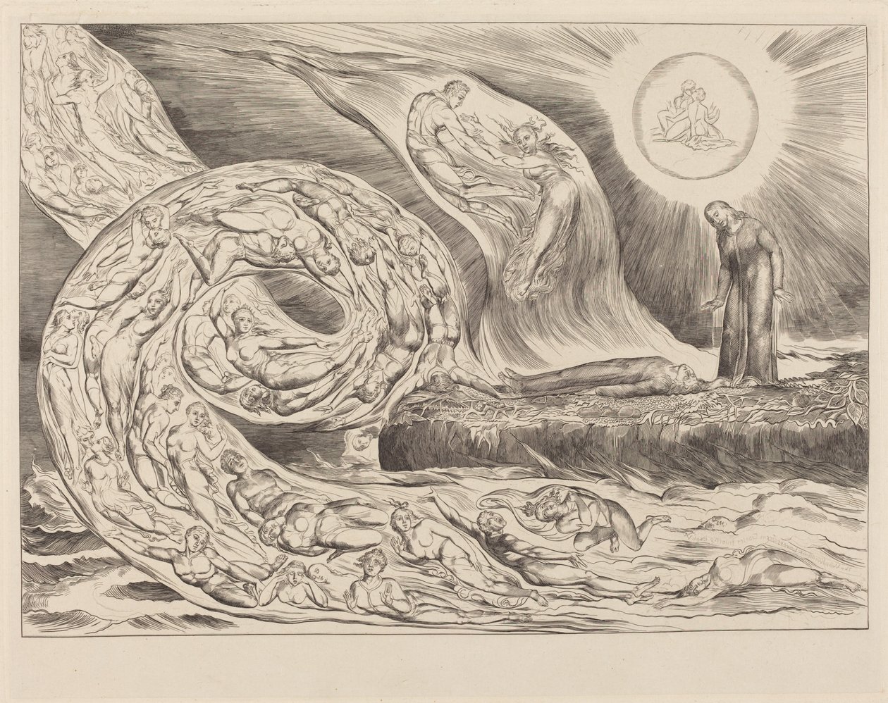 A kéjvágyók köre: Paolo és Francesca alkotó: William Blake