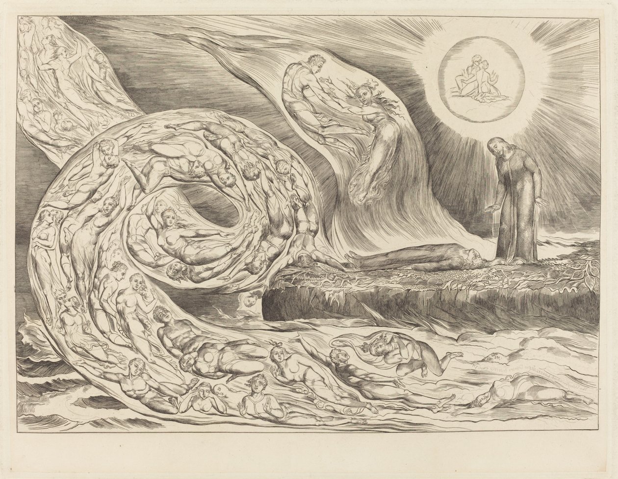 A Vágyók köre: Paolo és Francesca, 1827. alkotó: William Blake