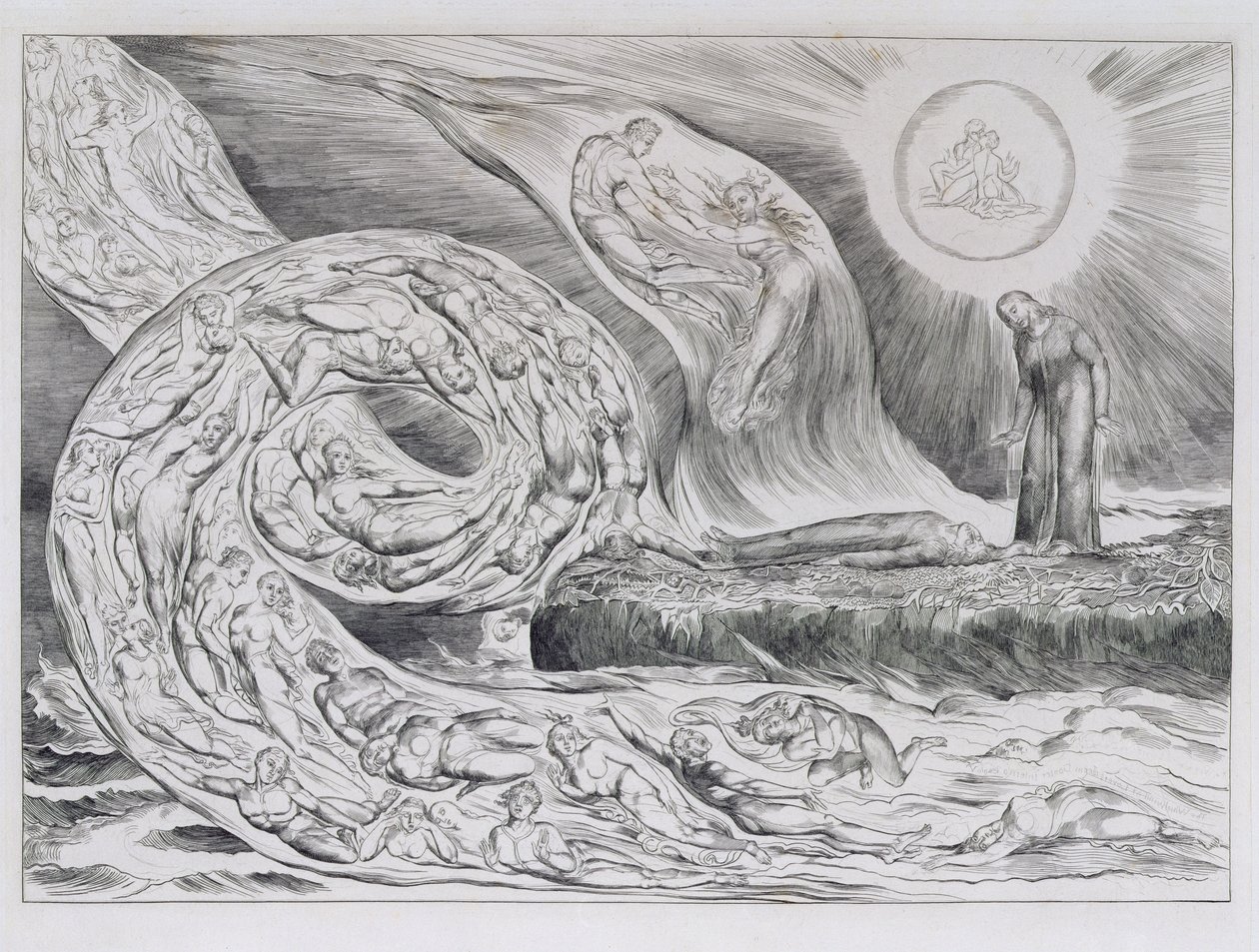 „A bujak köre”, Dante Isteni színjátékának illusztrációi alkotó: William Blake