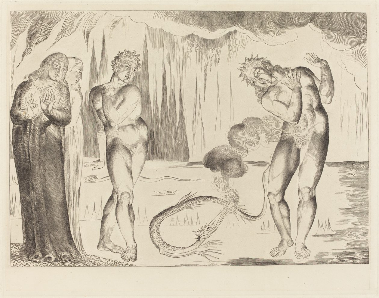 A tolvajok köre; Buoso Donati megtámadta a kígyó alkotó: William Blake