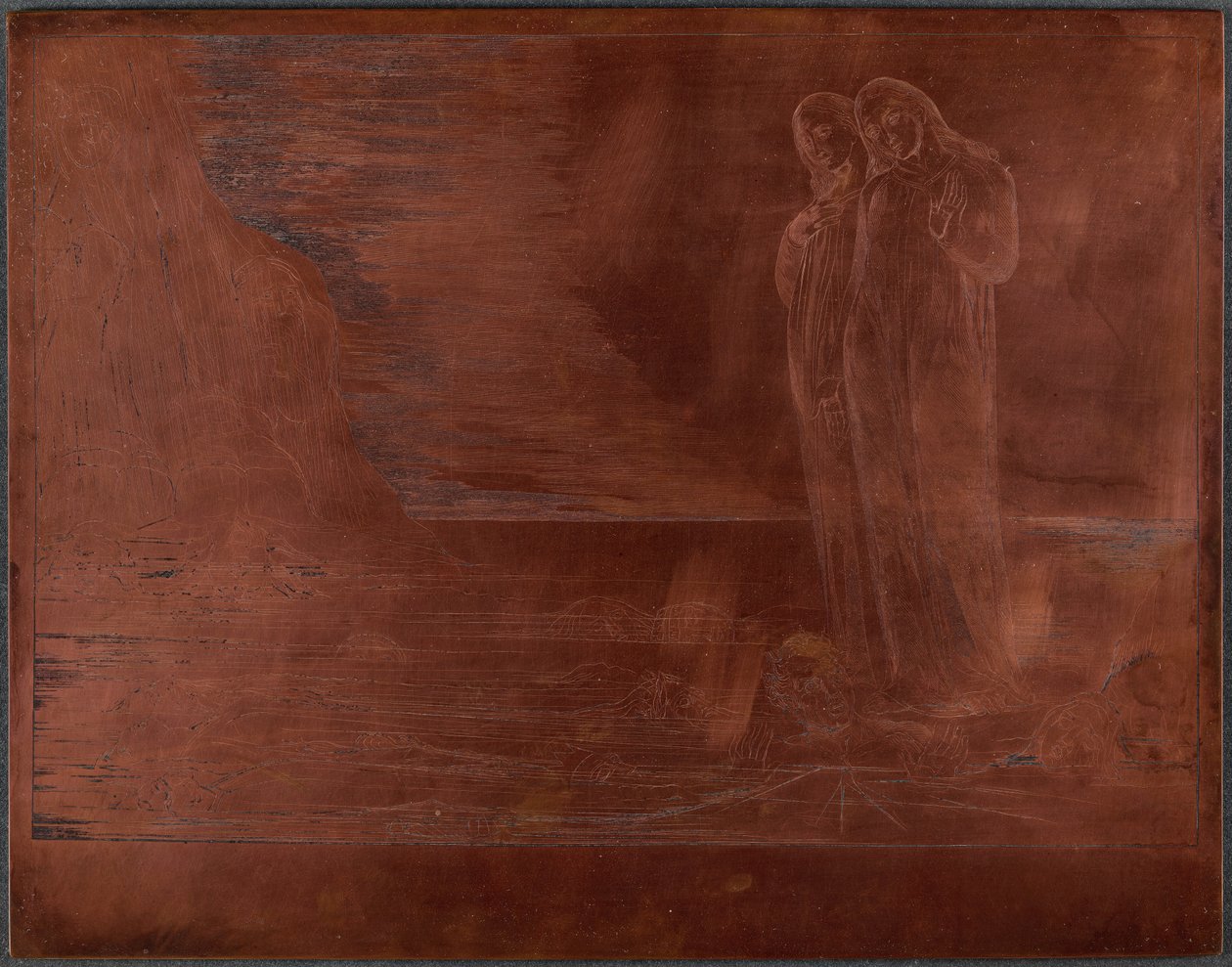 Az árulók köre; Dante lába megüti Bocca degli Abbatét alkotó: William Blake