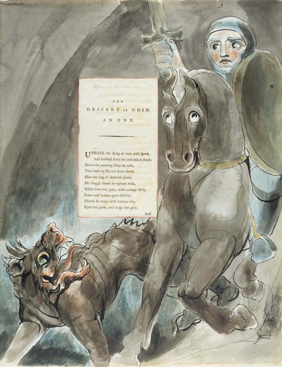 The Descent of Odin, An Ode, a „The Poems of Thomas Gray”, 1797-98 között (akvarell és fekete tus a papíron) alkotó: William Blake