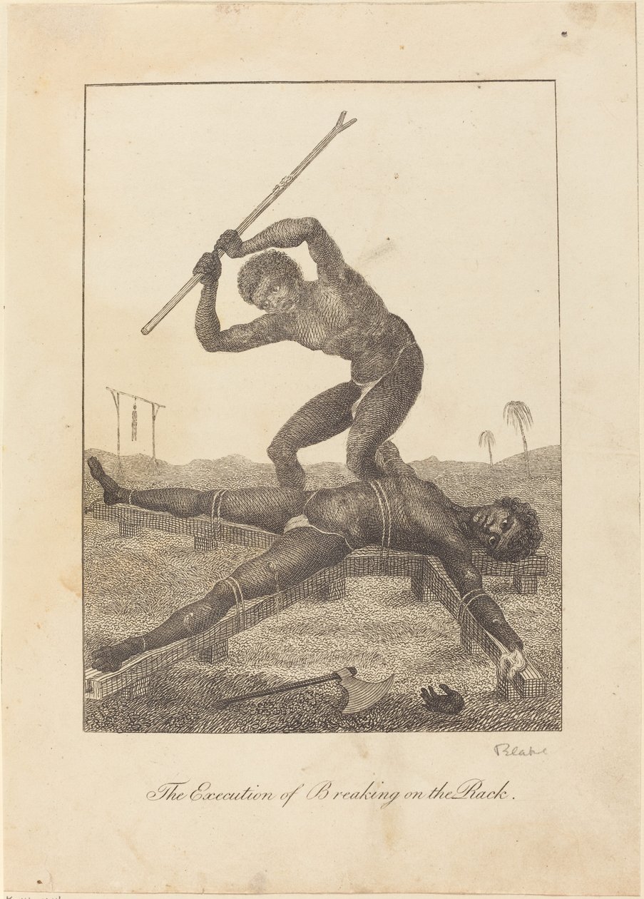 A törés végrehajtása az állványon, 1793. alkotó: William Blake