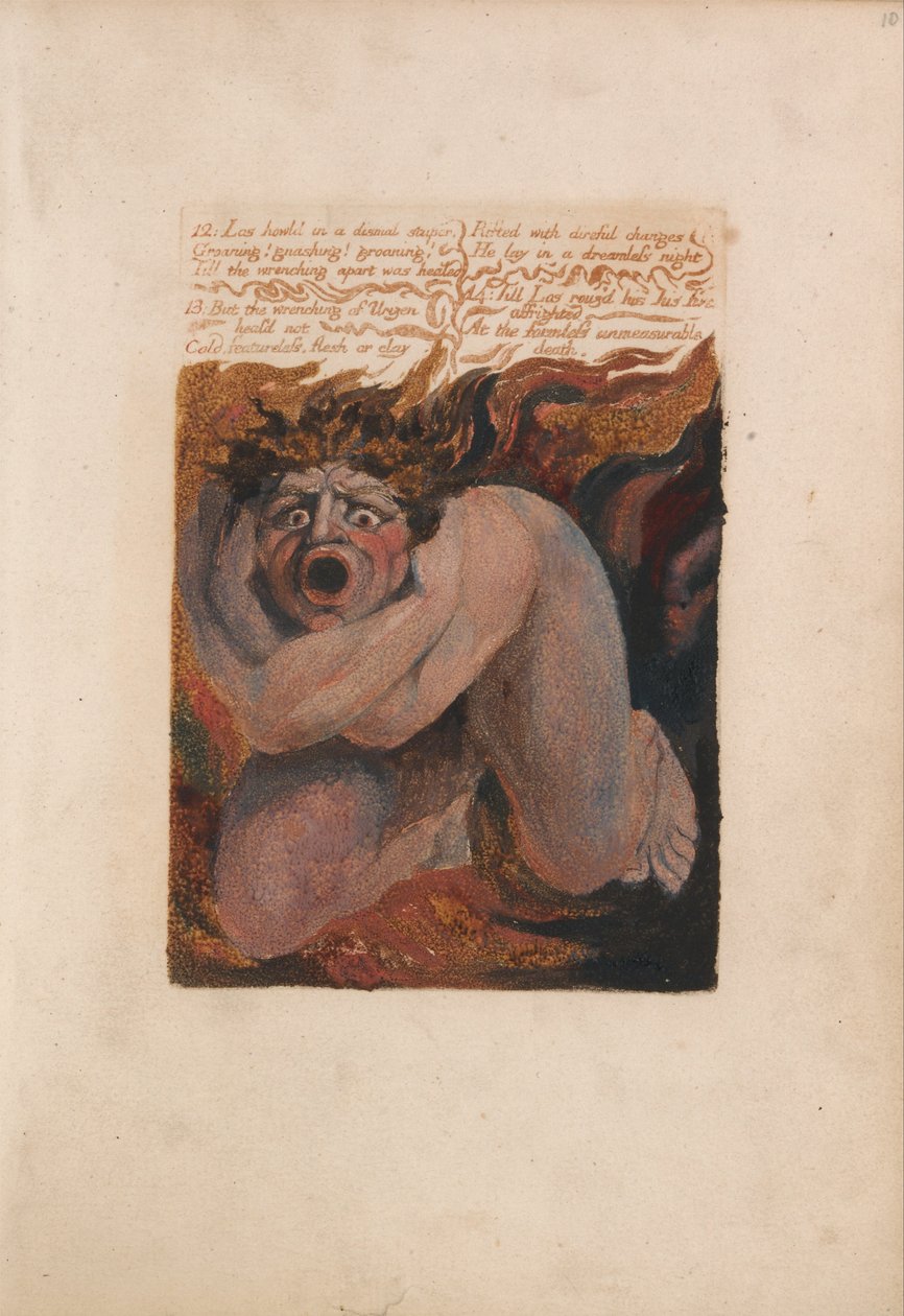 Urizen első könyve, 10., 12. tábla – Los Howld szomorú kábulatban... (Bentley 7) alkotó: William Blake