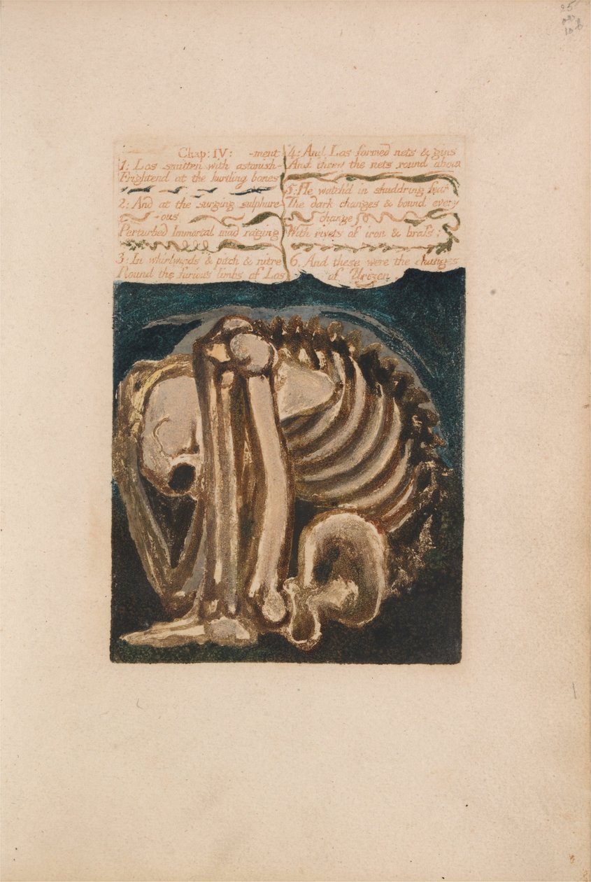 Urizen első könyve, 12. lemez, Los Ámulatba ejtve ... (Bentley 8) alkotó: William Blake
