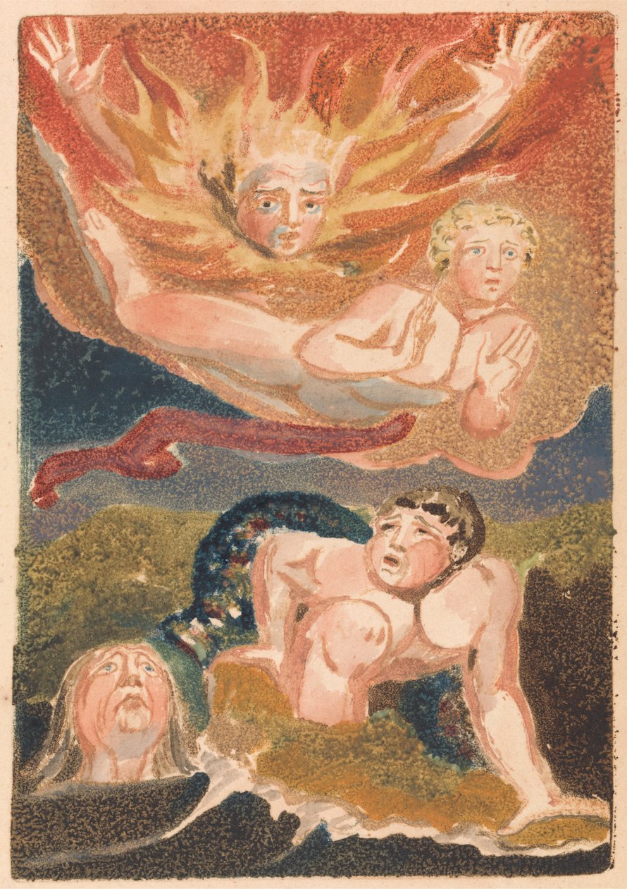 Urizen első könyve, 22. tábla (Bentley 24.) alkotó: William Blake