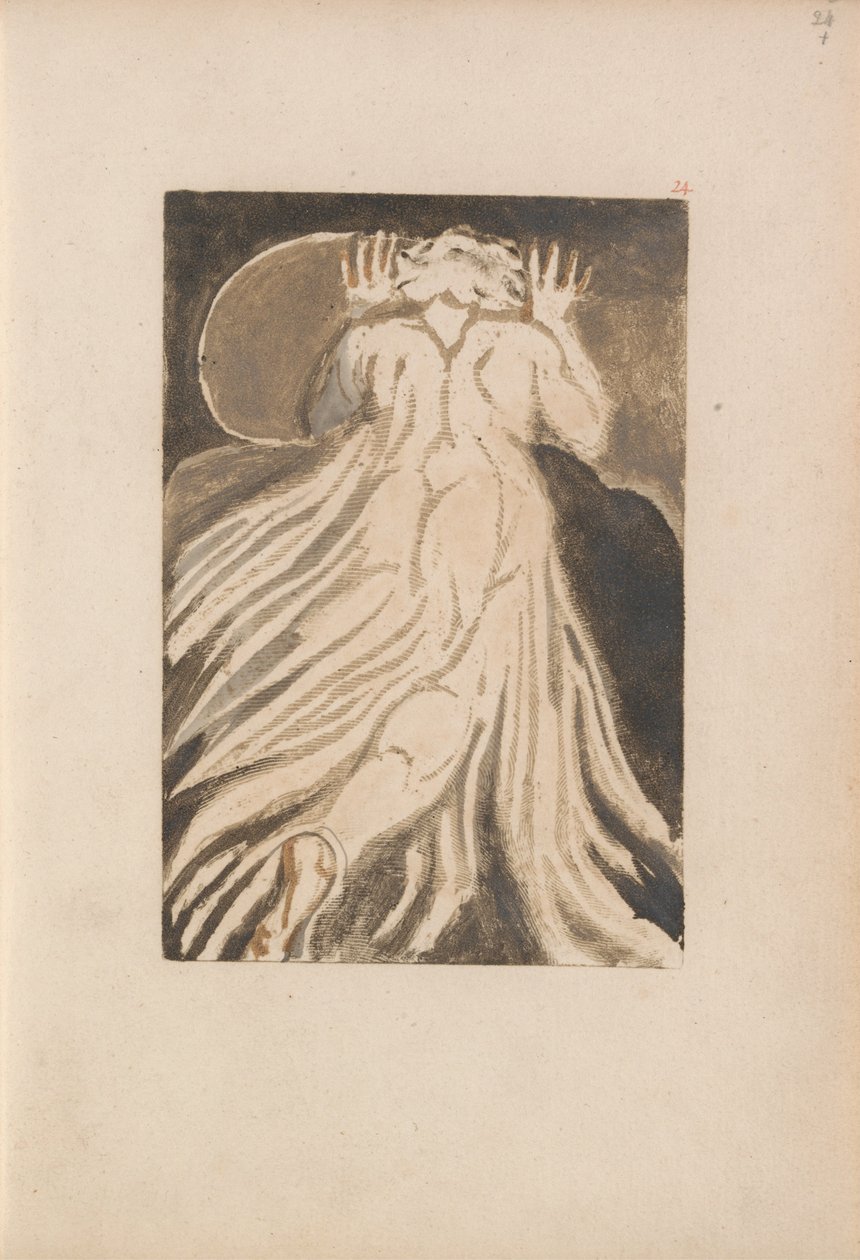 Urizen első könyve, 28. tábla (Bentley 27.) alkotó: William Blake