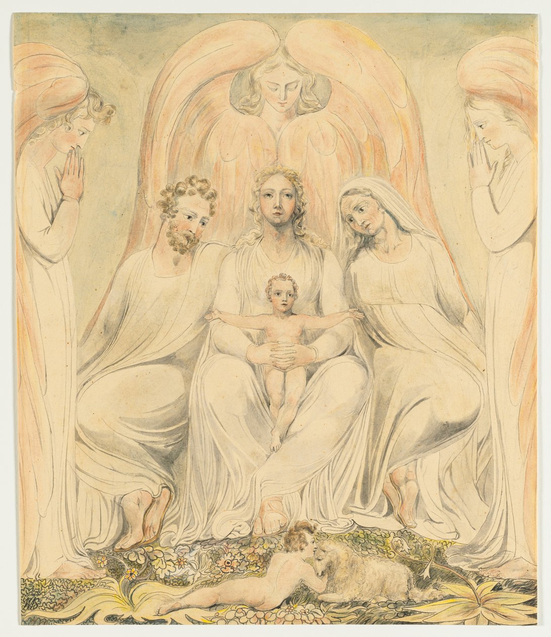 A Szent Család más néven Krisztus az igazság ölében, Kr. e. 1805. alkotó: William Blake