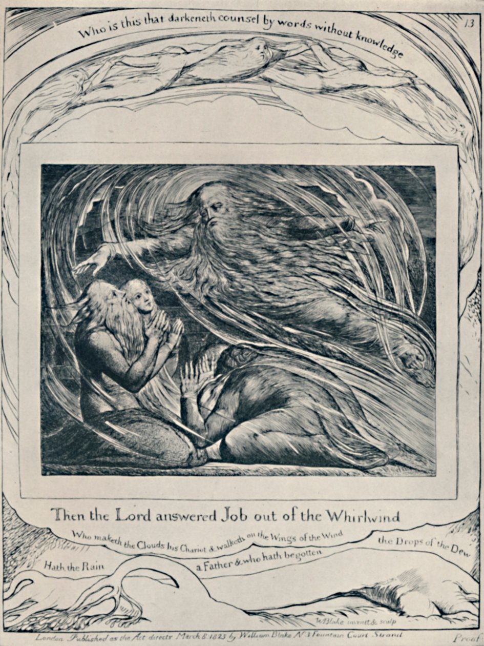 Az Úr válaszol Jóbnak a forgószélből. Job., 1780-1820, 1923 alkotó: William Blake