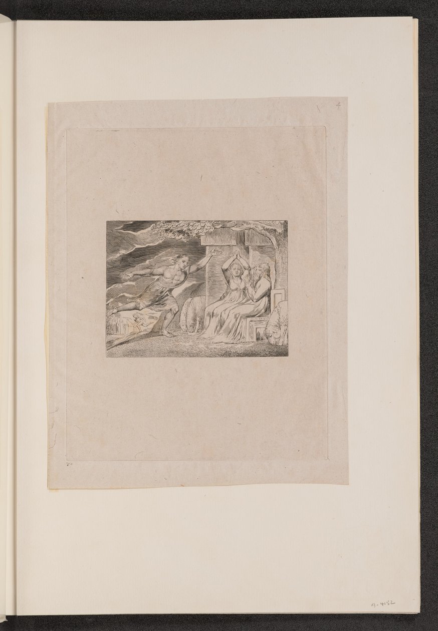 A hírnökök elbeszélik Jóbnak a szerencsétlenségét, 1825. alkotó: William Blake