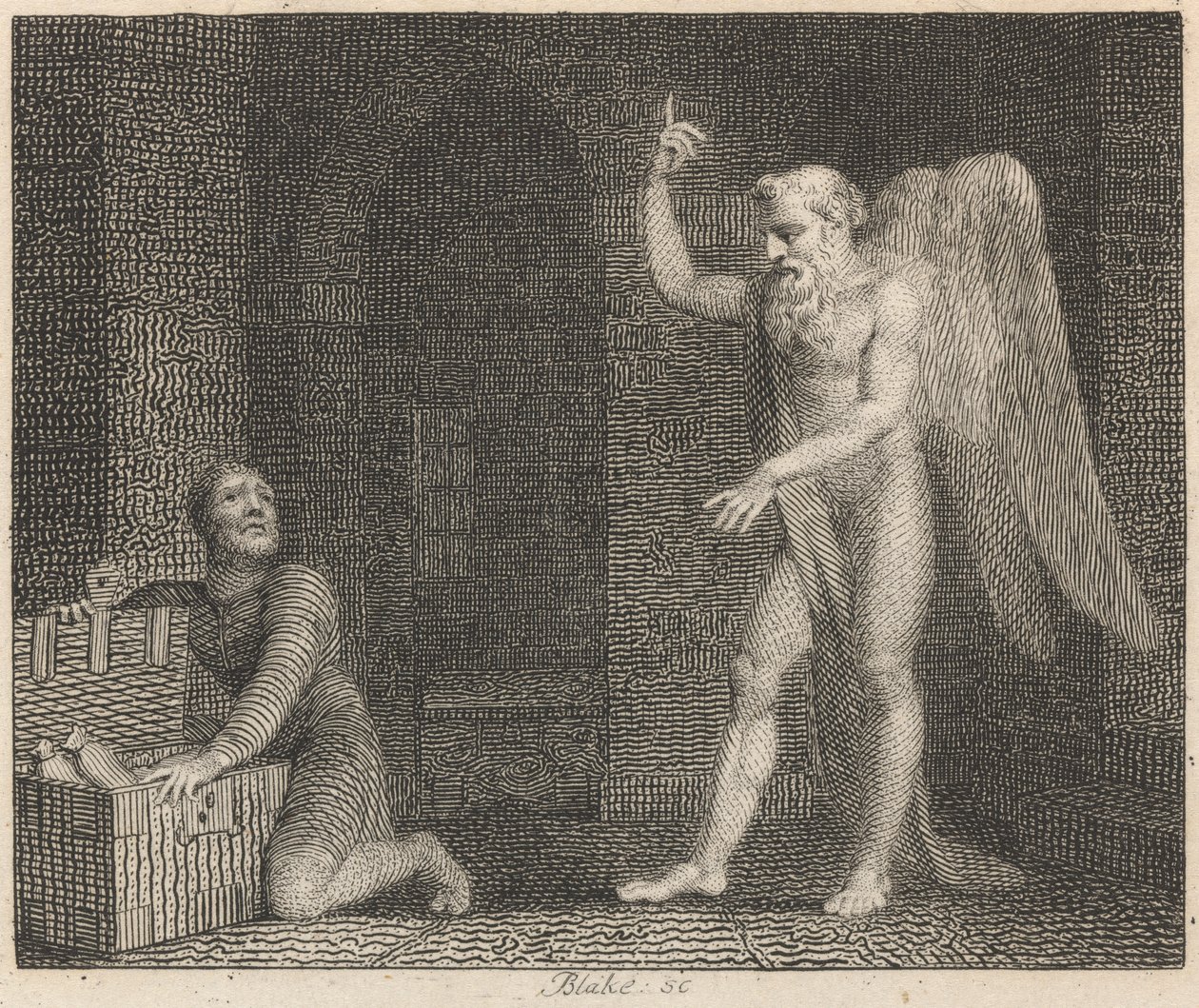 A fösvény és Plutus alkotó: William Blake