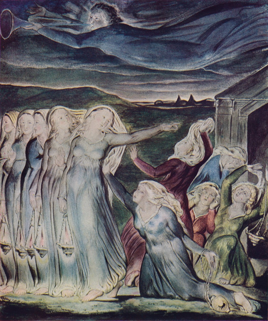 Példabeszéd a bölcs és ostoba szüzekről, 1800 alkotó: William Blake