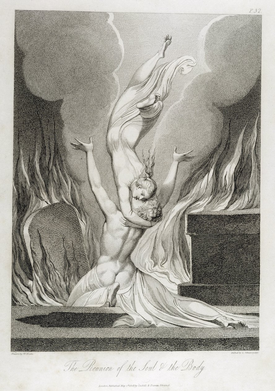 A lélek és a test találkozása, 13. o., Illusztráció William Blake (1757-1827) „The Grave, A, Poem” című művéből, Luigi Schiavonetti (1765-1810) metszete, 1808 alkotó: William Blake