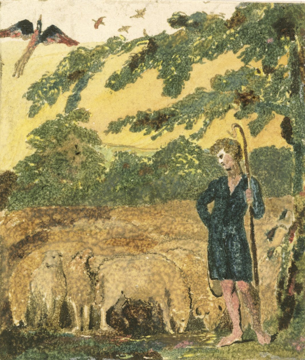 A pásztor az ártatlanság dalaiból alkotó: William Blake