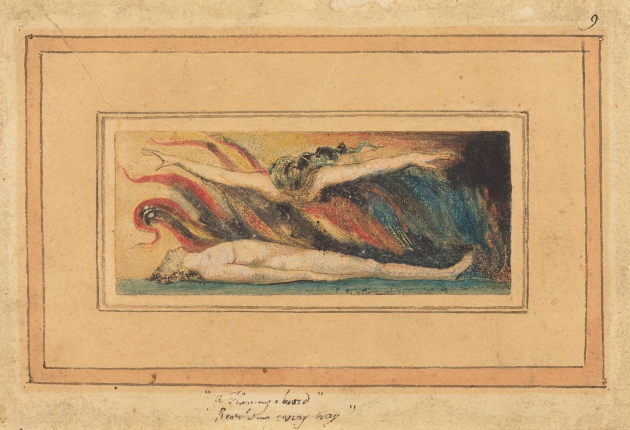 A test fölött lebegő lélek [A menny és a pokol házasságából, 14. tábla] alkotó: William Blake